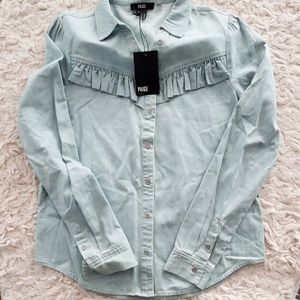 Paige Light Blue denim Layda Shirt S